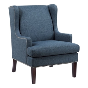 Pemberly Row Contemporary Textured Accent Chair in Blue Finish