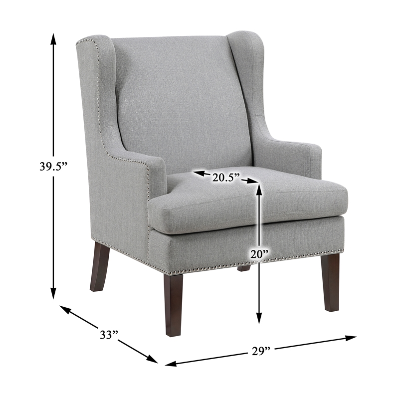 Pemberly Row Contemporary Textured Accent Chair in Gray Finish