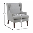 Pemberly Row Contemporary Textured Accent Chair in Gray Finish