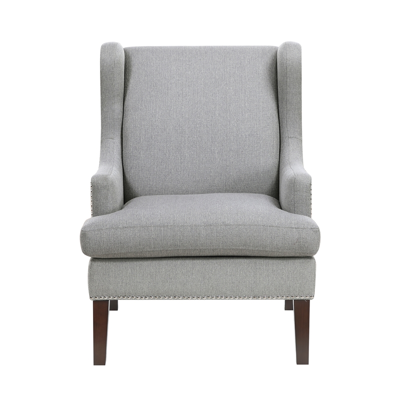 Pemberly Row Contemporary Textured Accent Chair in Gray Finish