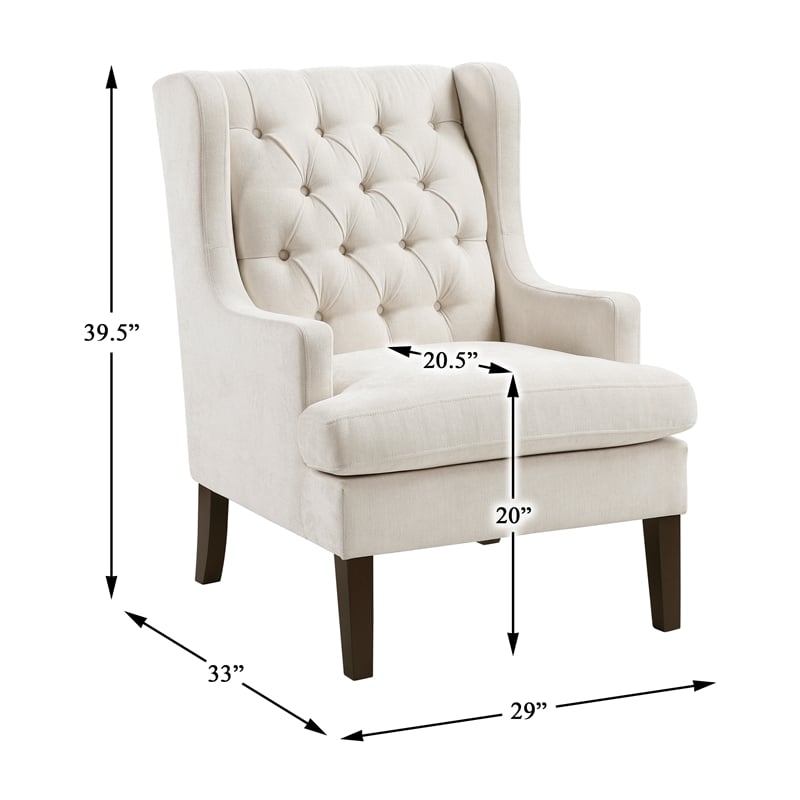 Pemberly Row Contemporary Textured Accent Chair in Beige Finish
