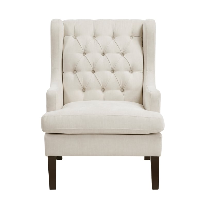 Pemberly Row Contemporary Textured Accent Chair in Beige Finish