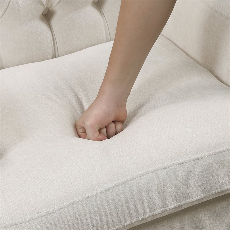 Pemberly Row Contemporary Textured Accent Chair in Beige Finish