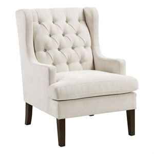Pemberly Row Contemporary Textured Accent Chair in Beige Finish