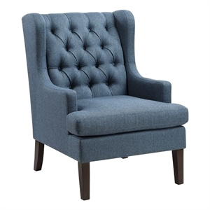 Pemberly Row Contemporary Textured Accent Chair in Blue Finish