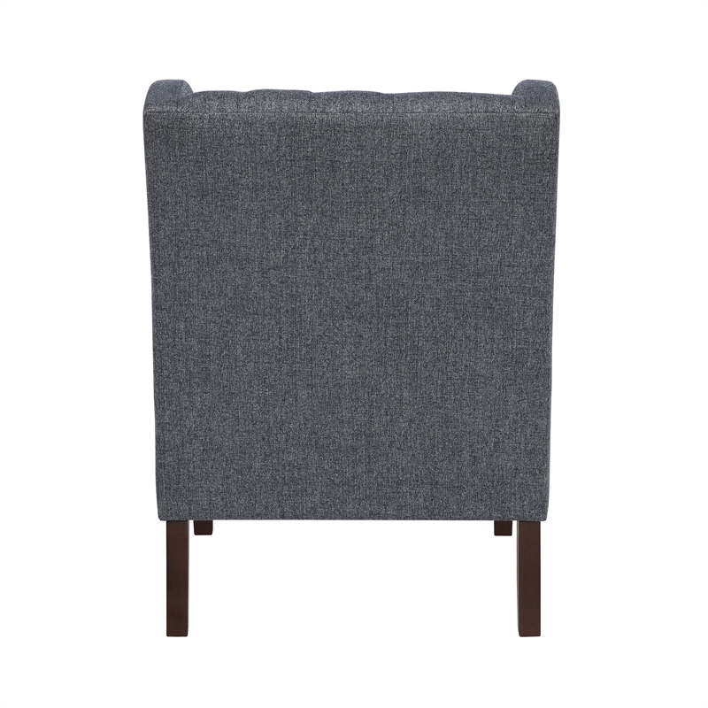 Pemberly Row Contemporary Textured Accent Chair in Charcoal Finish