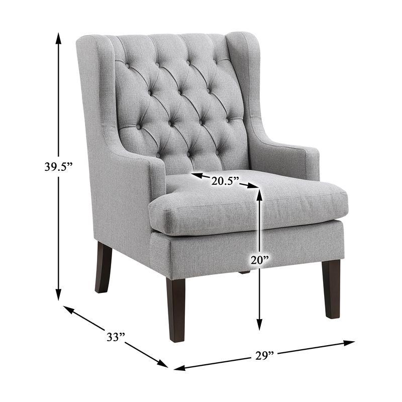 Pemberly Row Contemporary Textured Accent Chair in Gray Finish