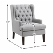 Pemberly Row Contemporary Textured Accent Chair in Gray Finish