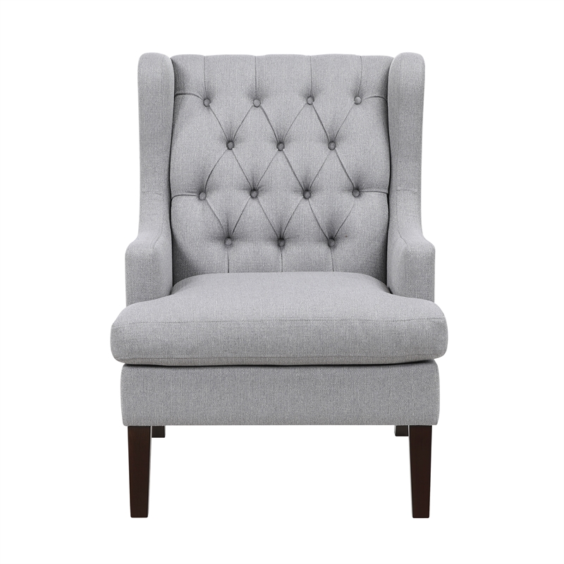 Pemberly Row Contemporary Textured Accent Chair in Gray Finish