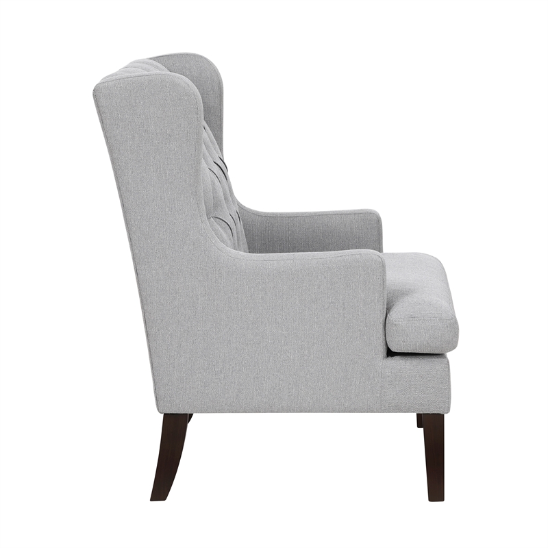 Pemberly Row Contemporary Textured Accent Chair in Gray Finish