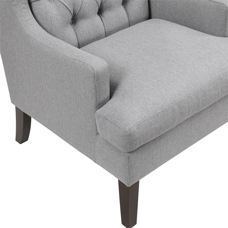 Pemberly Row Contemporary Textured Accent Chair in Gray Finish