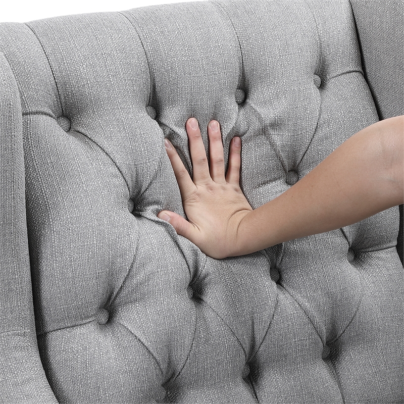 Pemberly Row Contemporary Textured Accent Chair in Gray Finish