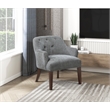 Pemberly Row Contemporary Textured Fabric Accent Chair in Charcoal