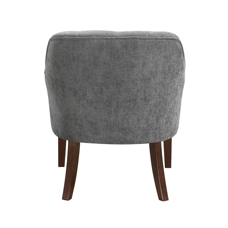 Pemberly Row Contemporary Textured Fabric Accent Chair in Charcoal