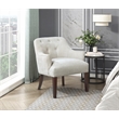 Pemberly Row Contemporary Textured Fabric Accent Chair in Oyster