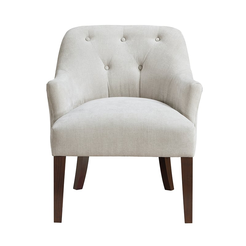 Pemberly Row Contemporary Textured Fabric Accent Chair in Oyster
