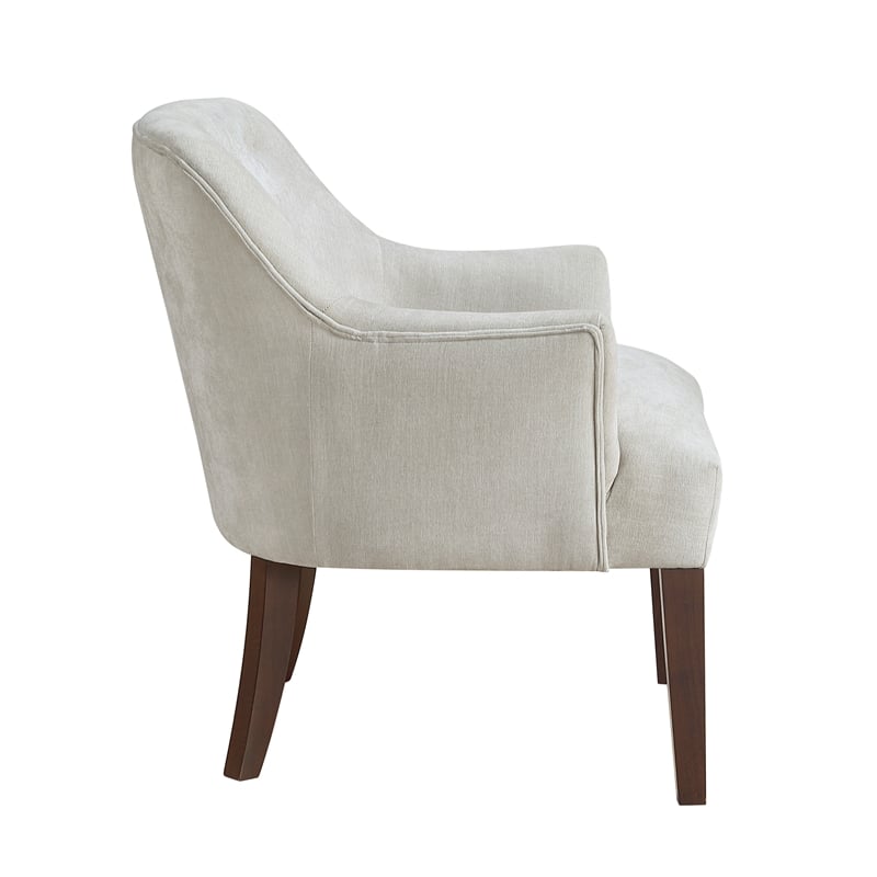 Pemberly Row Contemporary Textured Fabric Accent Chair in Oyster