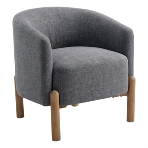 Pemberly Row Contemporary Textured Accent Chair in Gray Finish