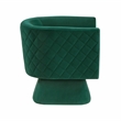 Pemberly Row Contemporary Velvet Swivel Chair in Green Finish