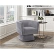 Pemberly Row Contemporary Velvet Swivel Chair in Gray Finish