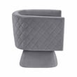 Pemberly Row Contemporary Velvet Swivel Chair in Gray Finish