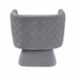 Pemberly Row Contemporary Velvet Swivel Chair in Gray Finish