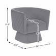Pemberly Row Contemporary Velvet Swivel Chair in Gray Finish