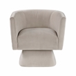 Pemberly Row Contemporary Velvet Swivel Chair in Taupe Finish