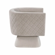 Pemberly Row Contemporary Velvet Swivel Chair in Taupe Finish