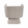 Pemberly Row Contemporary Velvet Swivel Chair in Taupe Finish