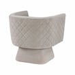 Pemberly Row Contemporary Velvet Swivel Chair in Taupe Finish