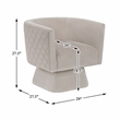 Pemberly Row Contemporary Velvet Swivel Chair in Taupe Finish