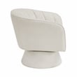 Pemberly Row Contemporary Boucle Swivel Chair in Beige Finish