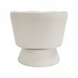 Pemberly Row Contemporary Boucle Swivel Chair in Beige Finish