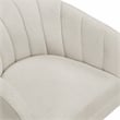 Pemberly Row Contemporary Boucle Swivel Chair in Beige Finish