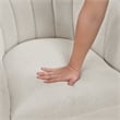 Pemberly Row Contemporary Boucle Swivel Chair in Beige Finish