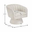 Pemberly Row Contemporary Boucle Swivel Chair in Beige Finish