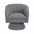 Pemberly Row Contemporary Boucle Fabric Swivel Chair in Dark Gray