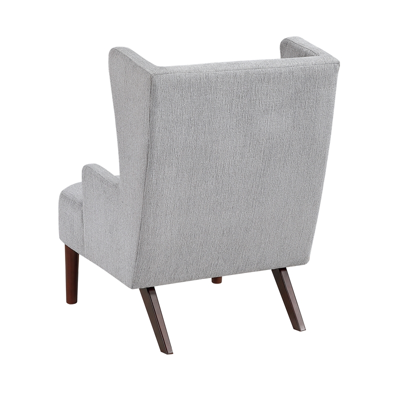 Pemberly Row Contemporary Chenille Accent Chair in Gray Finish