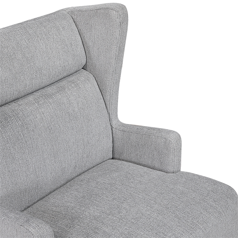 Pemberly Row Contemporary Chenille Accent Chair in Gray Finish