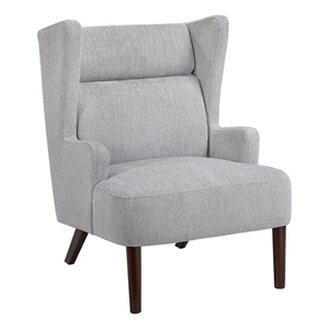 Pemberly Row Contemporary Chenille Accent Chair in Gray Finish