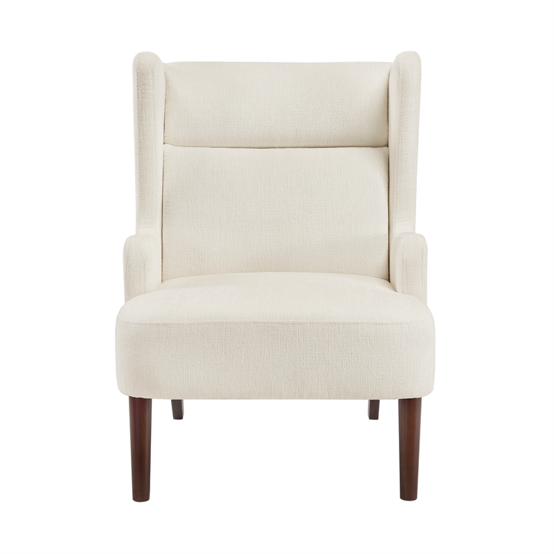 Pemberly Row Contemporary Chenille Accent Chair in Beige Finish