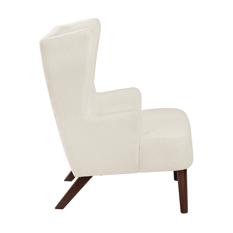 Pemberly Row Contemporary Chenille Accent Chair in Beige Finish