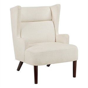 Pemberly Row Contemporary Chenille Accent Chair in Beige Finish