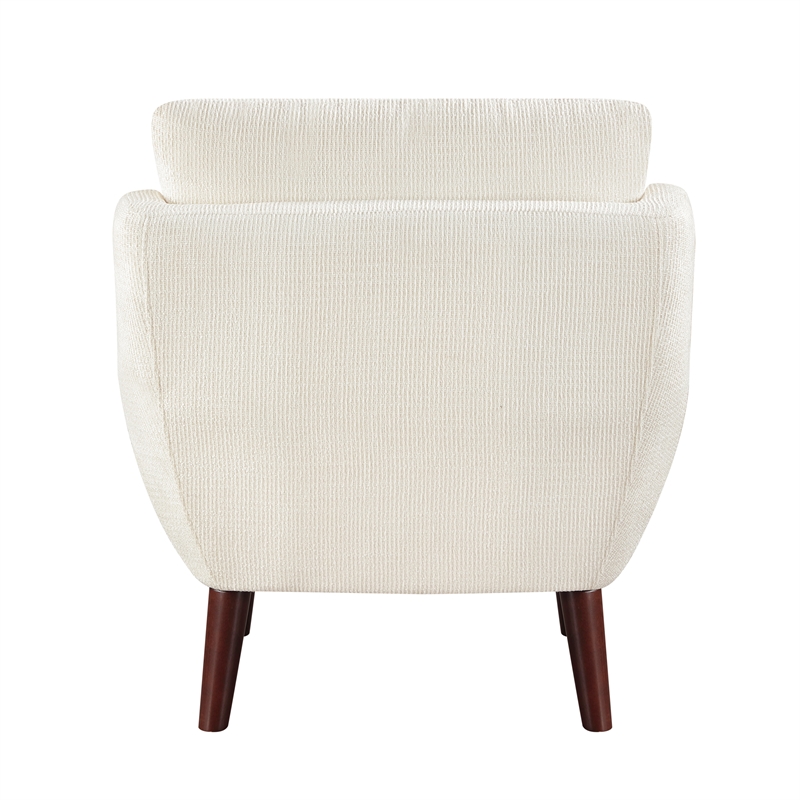 Pemberly Row Contemporary Chenille Accent Chair in Beige Finish