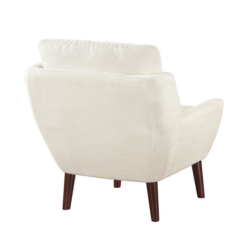 Pemberly Row Contemporary Chenille Accent Chair in Beige Finish