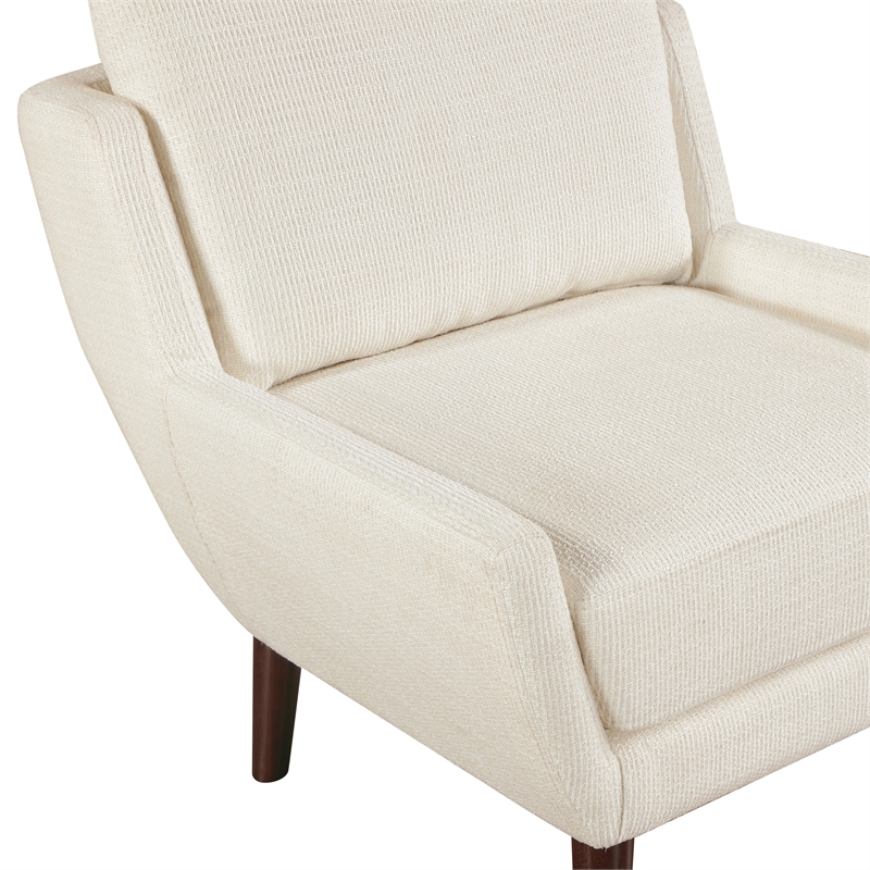 Pemberly Row Contemporary Chenille Accent Chair in Beige Finish