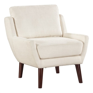 Pemberly Row Contemporary Chenille Accent Chair in Beige Finish