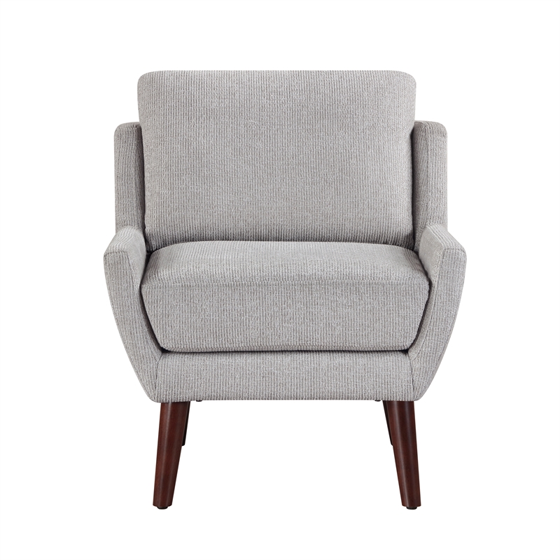 Pemberly Row Contemporary Chenille Accent Chair in Gray Finish