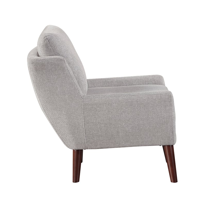 Pemberly Row Contemporary Chenille Accent Chair in Gray Finish
